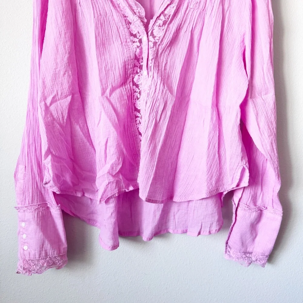 Free People Clemence Button Down in Pink - Picture 5 of 15